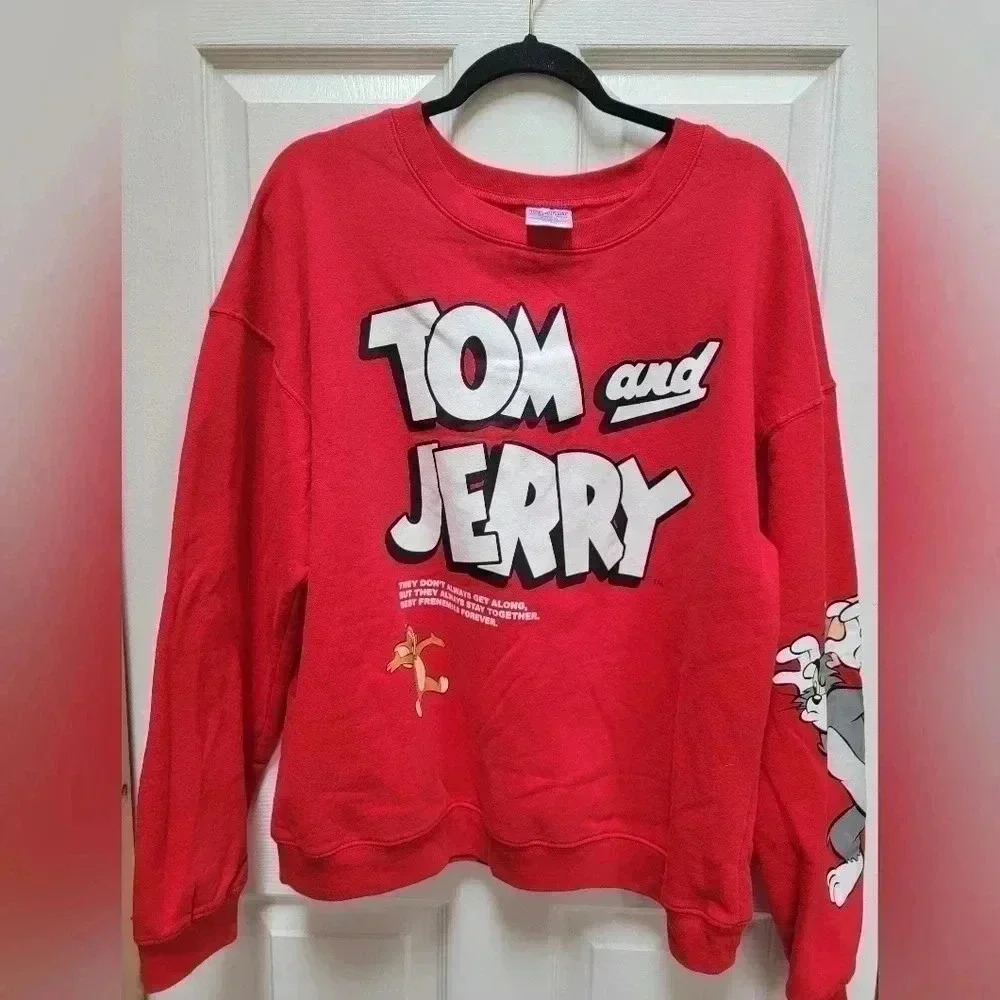 Tom & Jerry Vintage Red Crew Neck Sweatshirt Size XXL (19) EUC